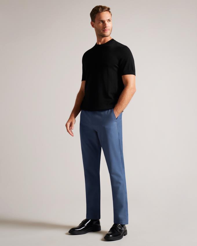 Pantalon Ted Baker Slim Fit Dogtooth Bleu Marine Homme | BTN-27628671